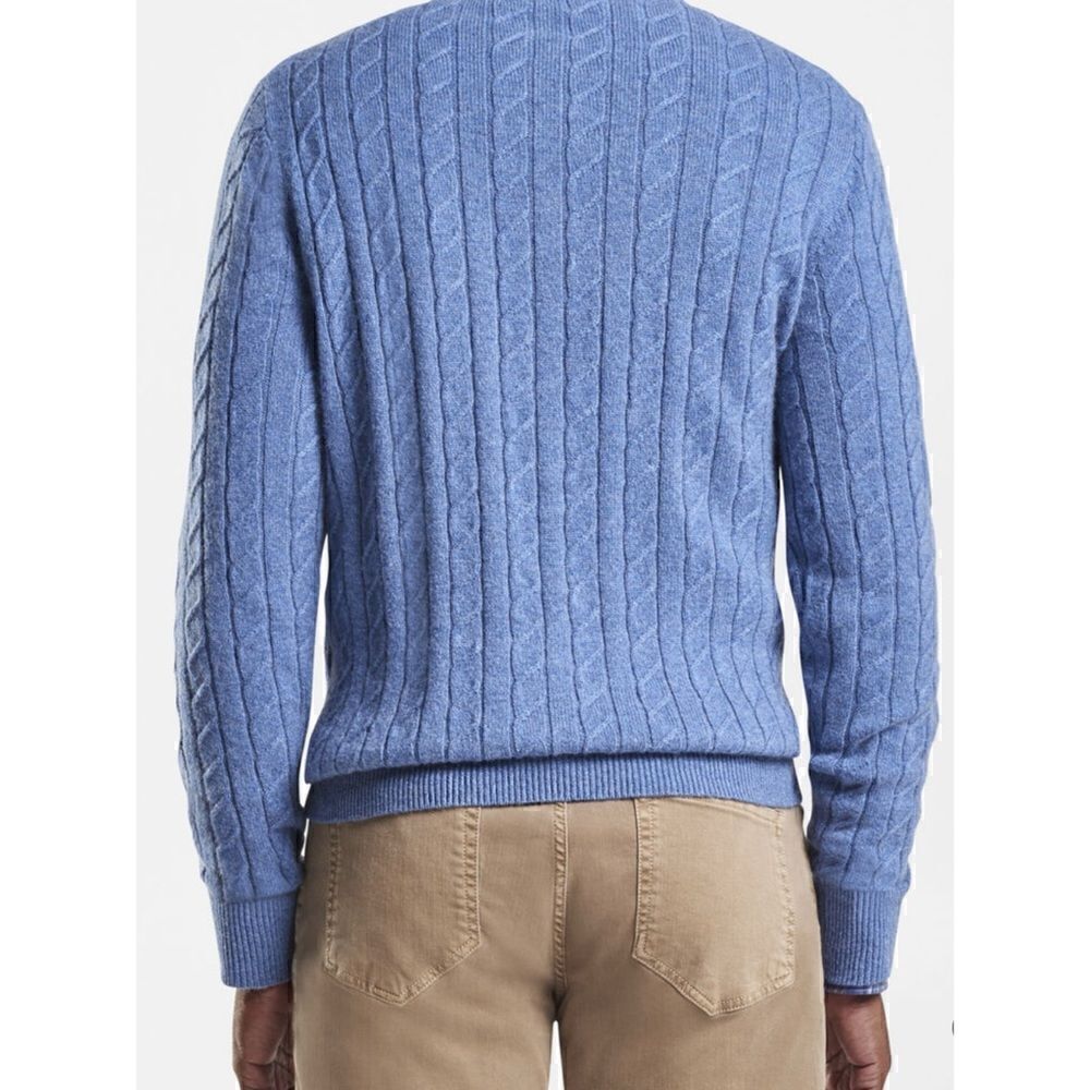Peter Millar Baby Wool / Cashmere Cable Quarter-Zip Sweater Size XL NWT - Picture 3 of 12